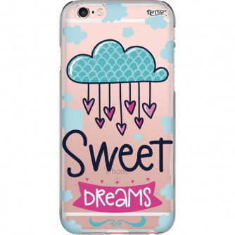 Capa Silicone NetCase Transparente Nuvem Corações Sweet Dreams