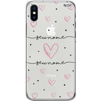 Capa Silicone NetCase Transparente Nomes Hearts