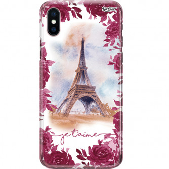 Capa Silicone NetCase Chapada Aquarela Floral Je T'aime