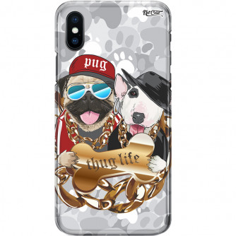 Capa Silicone NetCase Chapada Pug & Bull Terrier Thug Life