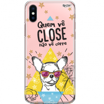 Capa Silicone NetCase Transparente Quem Vê Close Não Vê Corre