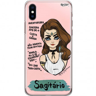 Capa Silicone NetCase Transparente Signo Sagitário