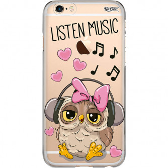 Capa Silicone NetCase Transparente Corujinha Listen Music