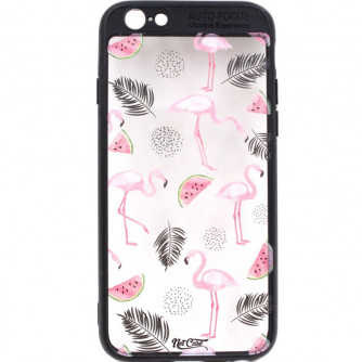 Capa Netcase Auto Focus Flamingos e Melancias para IPhone 6/6S - Preto